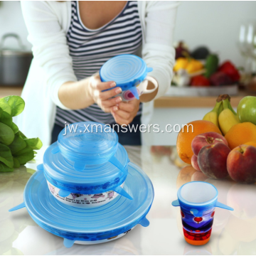 Kustom FoodGrade Silicone Stretch tutup kanggo Bowls Cups